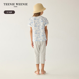 Teenie Weenie Kids小熊童装24夏季女童可爱弹力舒适中七分裤 中灰色 160cm