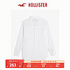 HOLLISTER24夏季新款休闲纯棉宽松V领翻领长袖衬衫 女 KI311-4225 白色