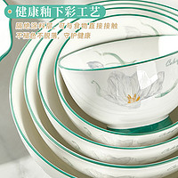 米饭碗家用2024新款釉下彩陶瓷餐具健康釉下彩吃饭的碗菜盘碟组合