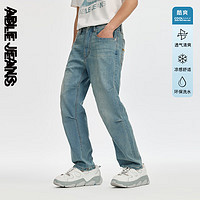 ABLE JEANS【直筒滑板裤】24春夏男士休闲直筒宽松水洗牛仔裤 浅黄泥蓝 29/30