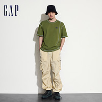 88VIP：Gap 盖璞 男女装2024夏季新款撞色车线运动短袖T恤宽松设计感上衣497895