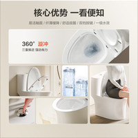 浪鲸 卫浴马桶一体坐便器缓降易拆盖板虹吸式 011A