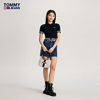 TOMMY HILFIGER Tommy 24新款春夏女拼色刺绣肌理翻领针织开衫17761