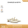 CHARLES & KEITH CHARLES&KEITH春夏女鞋CK1-61720134金属装饰尖头粗跟穆勒鞋女