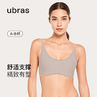 Ubras 软支撑轻巧光面丝绒肩带无钢圈胸罩女背勾文胸