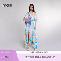 Maje2024夏季女装法式设计感印花度假风连衣裙长裙MFPRO03654 多色 T38