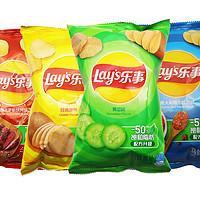 Lay's 樂事 薯片原味40g*8袋土豆片辦公室追劇小零食休閑小吃批發大禮包