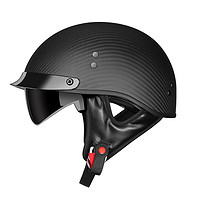 AMZ 碳纤维半盔摩托车头盔复古3C认证男冬季瓢盔机车头盔电动车女