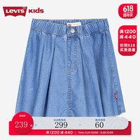 Levi's李维斯童装24夏儿童牛仔裙裤女童休闲百搭裙子 河床蓝 110/53(5)