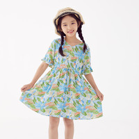 小猪班纳童圆领短袖针织衫 浅蓝夏威夷印花 140cm