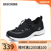 斯凯奇（Skechers）女士一脚蹬运动休闲鞋104625 黑色/灰色/BKGY 35.5