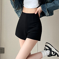 La Chapelle 黑色辣妹短裤女2024年新款夏季外穿高腰a字显瘦打底热裤