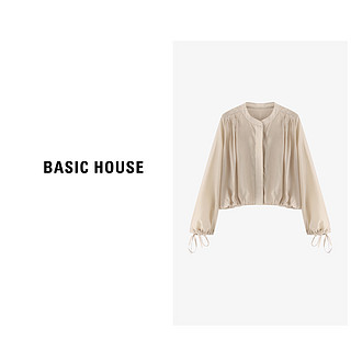 Basic House/X百家好春季抽绳设计宽松设计时尚衬衫-B0624H5X872 粉色 M110-125斤