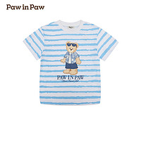88VIP：Paw in Paw 男童撞色条纹纯棉短袖