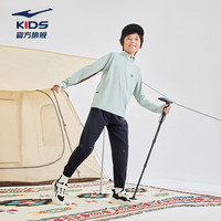 鸿星尔克(ERKE)童装中大童中性长裤儿童轻薄透气运动裤正黑130