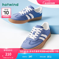 热风 hotwind粉色板鞋小白鞋德训鞋粉色时尚复古百搭24年秋季新款女士