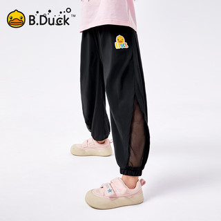 B.Duck小黄鸭童装女童运动裤夏季防蚊裤2024新款儿童裤子男童长裤