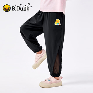 B.Duck小黄鸭童装女童运动裤夏季防蚊裤2024新款儿童裤子男童长裤
