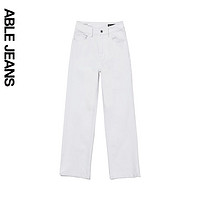 ABLE JEANS【大直筒裤】24夏季女士阔腿宽松牛仔长裤女901571 皎月白 25/28