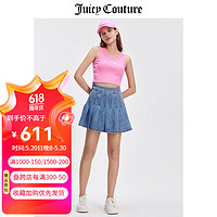 JUICY COUTURE【甜酷辣妹】橘滋短裙女夏季美式休闲显瘦百褶牛仔半身裙 牛仔蓝-S 28