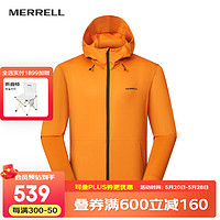 MERRELL 迈乐 男女户外冲锋衣单层冲锋外套防风户外登山徒步外套百搭时尚 MC2249014-OR01橙黄（男款） XL