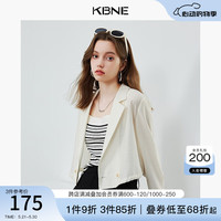KBNE外套女春秋款短款小个子2024夏季薄款舒适超好看百搭通勤上衣 米色 L