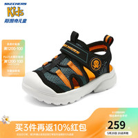 Skechers斯凯奇宝宝夏季款休闲软底包头凉鞋防滑沙滩鞋407112N
