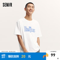 森马（Semir）[商场同款]披头士联名短袖T恤男2024夏新款宽松纯棉上衣个性