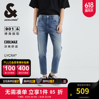 杰克·琼斯（JACK&JONES）春夏季款男士通勤八分裤子时尚日常修身舒适牛仔裤男装224232091 浅牛仔蓝E40 常规 浅牛仔蓝E40 1