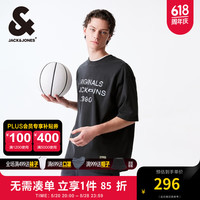 杰克·琼斯(JACK&JONES)春夏新款男士舒适面料个性字母潮流时尚胶印短袖T恤男装224201217 E