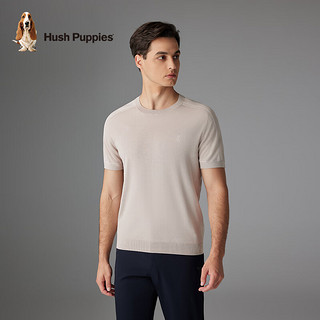 Hush Puppies暇步士男装夏季舒适休闲透气短袖圆领衫 生石灰 2XL