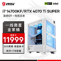 MSI 微星 i7 14700KF/RTX4070Ti台式组装电脑高端游戏电竞主机高配版 i7 14700KF/RTX4070TiS 单主机