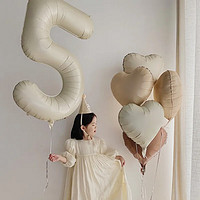 宫薰 ins风儿童成人生日场景布置派对装饰铝膜气球主题套餐复古爱心5个