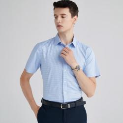 youngor雅戈尔夏季款日常休闲男士衬衫短袖衬衫男