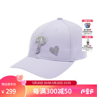 MLB儿童女童潮流萌趣可爱复古老花贴钻爱心棒球帽24春夏 浅紫罗兰色 52-54cm