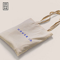 HOUSE iD 帆布袋蓝色字母款包手提包外出便携运动上班挎包便当包