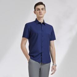 youngor雅戈尔夏季亲肤舒男士方领短袖衬衫