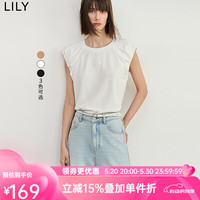 丽丽 LILY2024夏新款女装设计感时尚休闲通勤款美式复古短款无袖T恤女