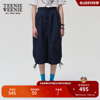 Teenie Weenie小熊简约半身裙女2024夏季女短裙 藏青色 160/S