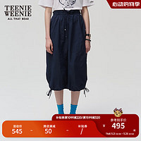 Teenie Weenie小熊简约半身裙女2024夏季女短裙 藏青色 175/XL