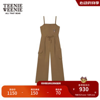 Teenie Weenie【防晒】小熊2024夏装工装风吊带连体裤休闲裤女 深卡其色 160/S