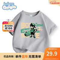 Baleno Junior童装男童短袖T恤夏季大童运动潮流圆领半袖衣服儿童纯棉儿童上衣P 灰/TB滑板男孩 110cm
