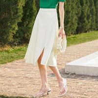 开叉西装裙24年夏季通勤百搭高腰半身裙女舒适百搭A字裙女