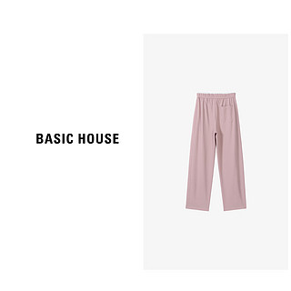 Basic House/百家好春季高腰时尚宽松垂感直筒长裤-B0624B5M702 粉色 S80-110斤