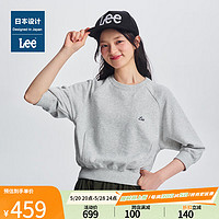 Lee日本设计24春夏舒适版圆领插肩袖女长袖卫衣休闲LWT00915 灰色 M