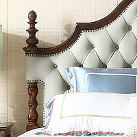 威灵顿 现代美式实木床轻奢卧室双人床简美主卧床1.8m大床A602-55