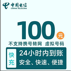 CHINA TELECOM 中国电信 电信 100元（0-24小时内到账）