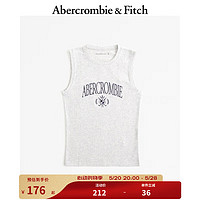 ABERCROMBIE & FITCHAF女装 24春夏图案复古百搭Logo 圆领辣妹背心 KI157-4096 浅麻灰色 XXS  (160/80A)