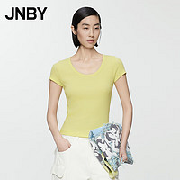 江南布衣 JNBY24夏T恤棉质修身U领H型5X6110020 784/杏黄 M