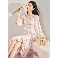 纯欲温柔法式连衣裙女高级感夏开叉荷叶边初恋裙子女夏装